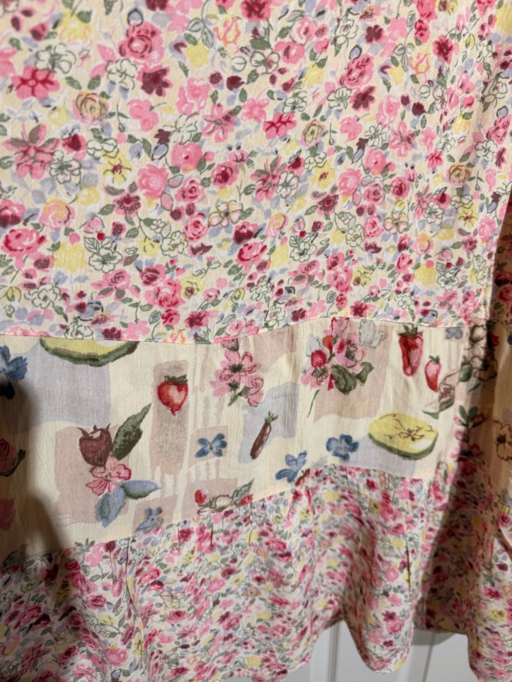 Victoria Holley Floral Tiered Rayon Maxi Boho Sundress- Pink and Yellow - Picture 6 of 9